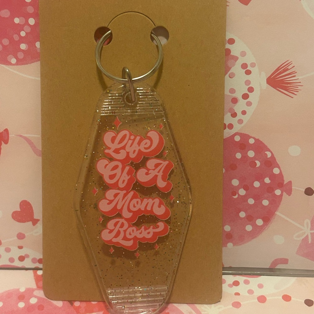 Pink Glitter Keychain